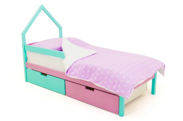 Детская кровать-домик мини Svogen цвет мятный-лаванда (Бельмарко)